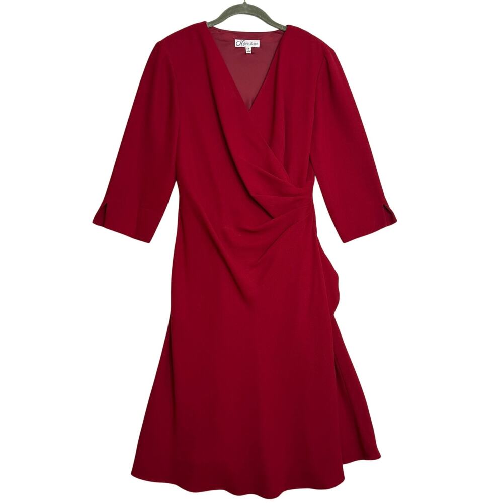 Dress Barn Dress Sz 8 Drape Midi‎ Faux Wrap Executive Old Money Evening